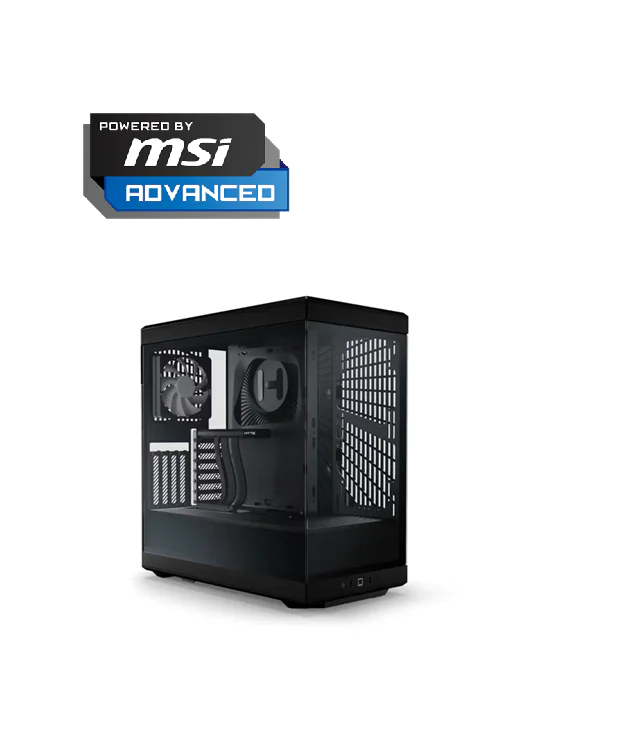 Powered By MSI Advanced-I5-14400F CPU,MSI Pro B760M-P LGA DDR5 1700 ATX Motherboard,MSI MAG CORELIQUID A13 360 COOLER,MSI MAG A850GL PSU,MSI Spatium M560 PCIe 5.0 NVMe M.2 2TB,ZOTAC RTX 5060 TI 16GB GPU,G.SKILL 16X2=32GB RAM DDR5 6000MHZ, HYTE Y40 CASE BLACK,MSI Spatium M480 Pro PCIe 4.0 NVMe M.2 1TB SSD