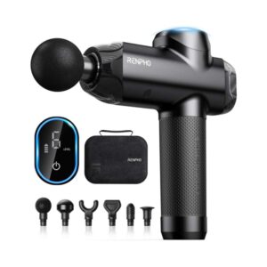RENPHO Power Massage Gun R-C001 – Deep Tissue Percussion Massager with 12 mm Amplitude, 6 Speeds & LED Touch Control
