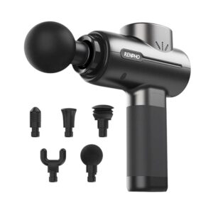 RENPHO Active Massage Gun RP-GM171– Deep Tissue Percussion Massage Gun with 5 Speeds, 5 Heads & Quiet Motor