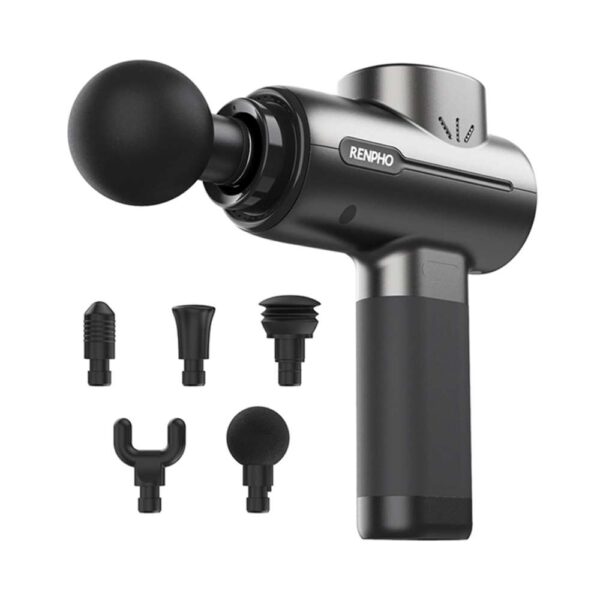 RENPHO Active Massage Gun RP-GM171– Deep Tissue Percussion Massage Gun with 5 Speeds, 5 Heads & Quiet Motor