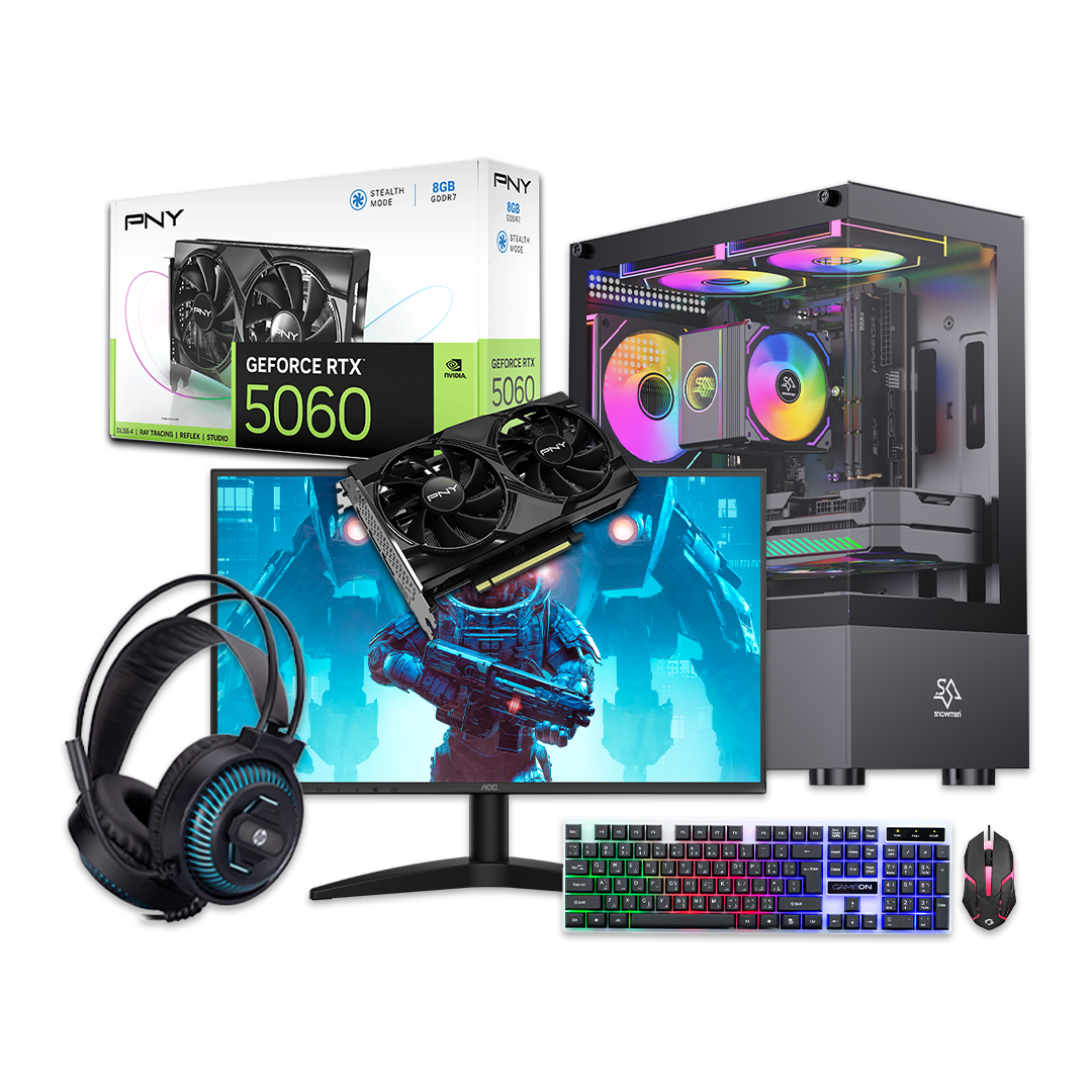 PNY GeForce RTX 5060 8GB | Intel i5-12400F | 16GB DDR4 | 500GB SSD | 144Hz FHD Setup