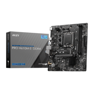 MSI PRO H610M-S DDR4 Motherboard – mATX | LGA1700 | DDR4 64GB | PCIe x16 | M.2 | Intel H610 Chipset