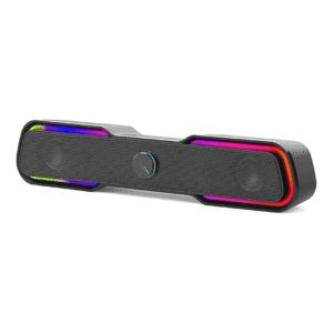 HP DHE-6002 Wired Speaker, 3.5mm AUX Connectivity, Surround Sound, PC & Phone Compatible, Easy Volume Controls, Touch-Controlled RGB Lighting