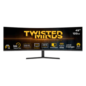 Twisted Minds Eclipse Pro Series 49” WQHD (5120×1440), 120Hz, 1ms, HDR10, Curved 1500R, HDMI 2.1, Built-in Dual Speakers – TM49CDQHDVA