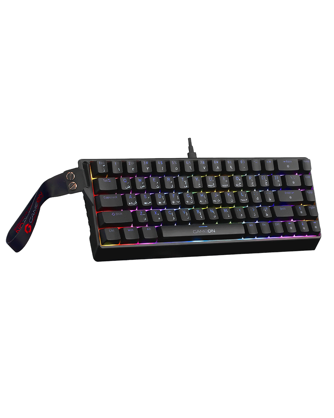 GAMEON VOLT Series GOMGK68-RS 60% RGB Magnetic Wired Gaming Keyboard with Customization Software, Pink Switch - English/Arabic - Image 3