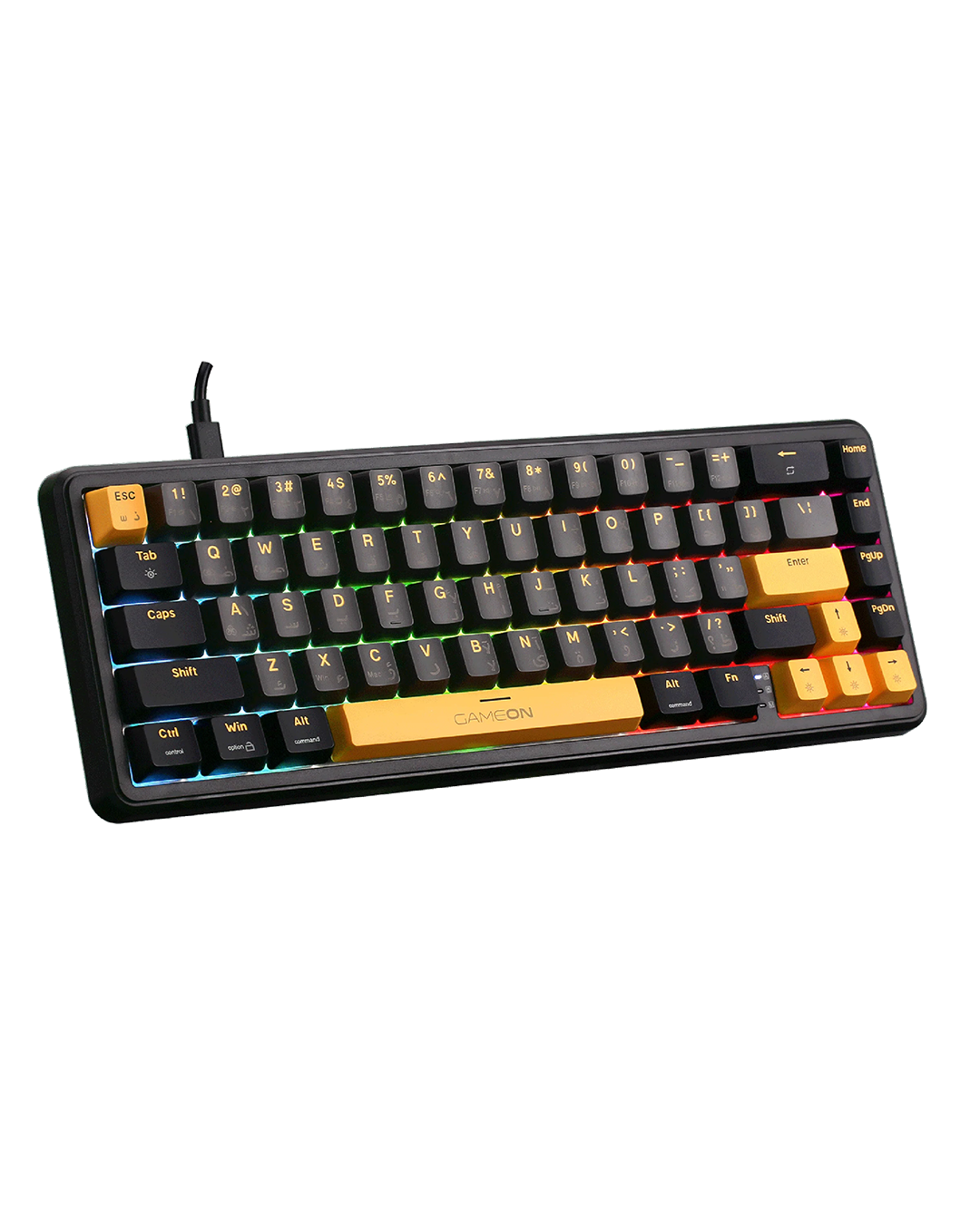 GAMEON MAGPRO Series GOMG1K8-RS 60% RGB Magnetic Wired Gaming Keyboard with Customization Software & Wrist Band, Pink Switch - English/Arabic - Image 5