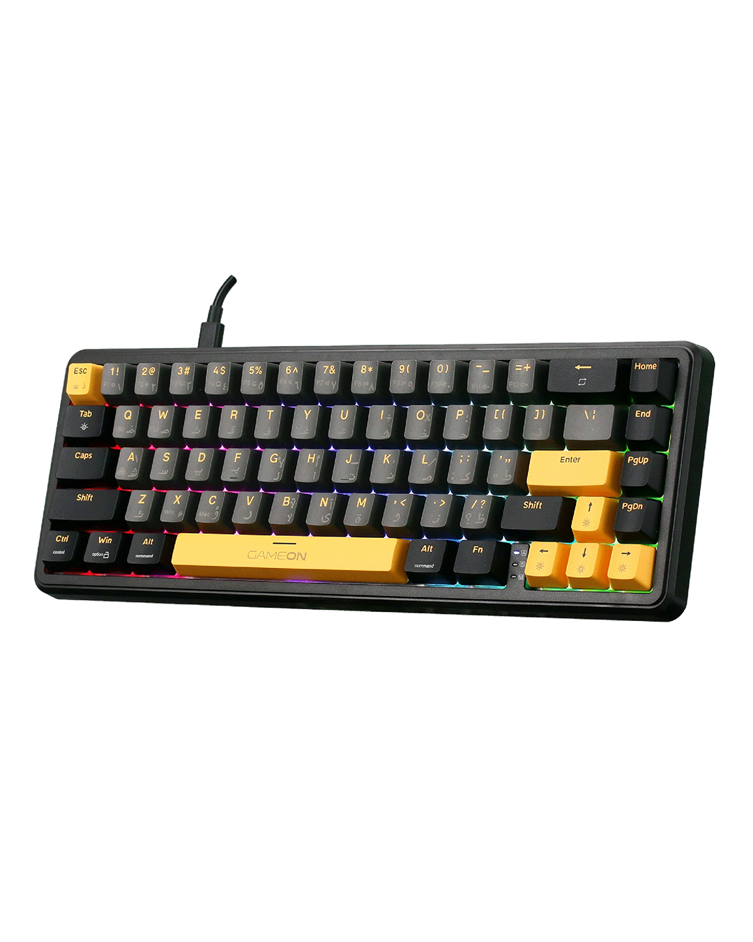 GAMEON MAGPRO Series GOMG1K8-RS 60% RGB Magnetic Wired Gaming Keyboard with Customization Software & Wrist Band, Pink Switch - English/Arabic - Image 6