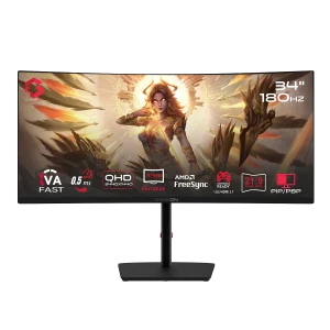 GAMEON GOC34WQHD180VA Spectra Pro Series 34" WQHD, 180Hz, 0.5ms MPRT, HDMI 2.1, Fast VA Panel, Curved 1500R, 21:9 UltraWide (Supports PS5) – Black
