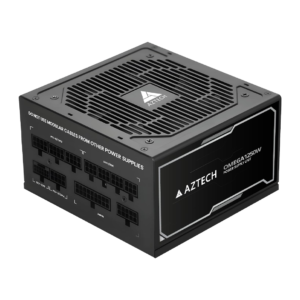 AZTECH OMEGA 1250W – 80 Plus Platinum | ATX 3.1 & PCIe 5.1 Ready | Fully Modular | 120mm Hybrid Fan | Japanese 100% 105°C Capacitors | ZERO RPM Mode