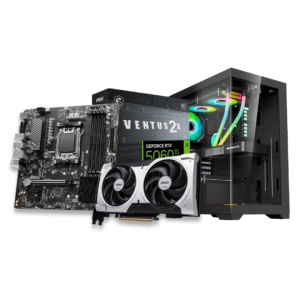 Gaming PC Build – AMD Ryzen™ 5 7500F, MSI GeForce RTX™ 5060 Ti 8GB Ventus 2X OC Plus, 16GB DDR5 6000MHz RAM, 512GB NVMe SSD, MSI PRO B650M-P DDR5 Motherboard, 750W PSU, Snowman CS006 RGB Mid Tower Case