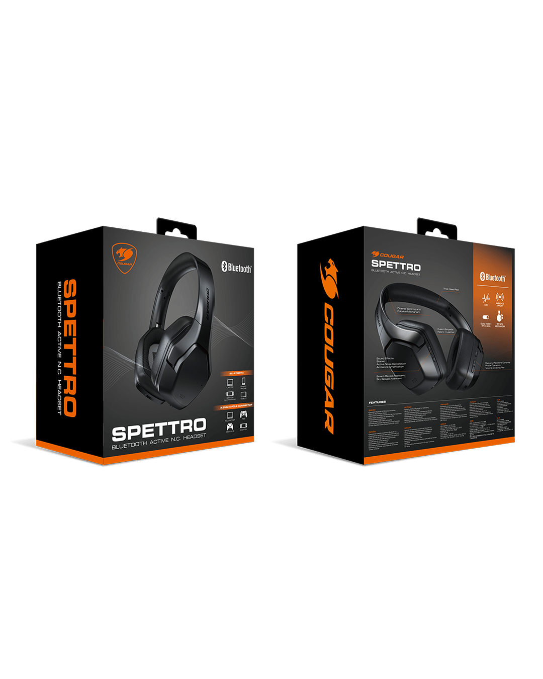 Cougar Spettro Bluetooth Active Noise Cancelling Headset – Bluetooth + 3.5mm 4-Pole, Multi-Platform Compatible - Image 9