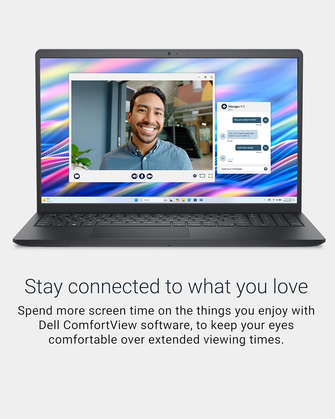 DELL 15 DC15250 Laptop | Core 3 100U | 8GB RAM | 512GB SSD | 15.6” FHD 120Hz | DOS | English Keyboard | Black - Image 3