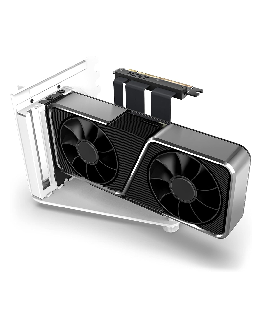 NZXT Vertical GPU Mounting Kit — AB-RH175-W1 | 175mm PCIe 4.0 x16 Riser Cable | Steel GPU Holder | White - Image 5