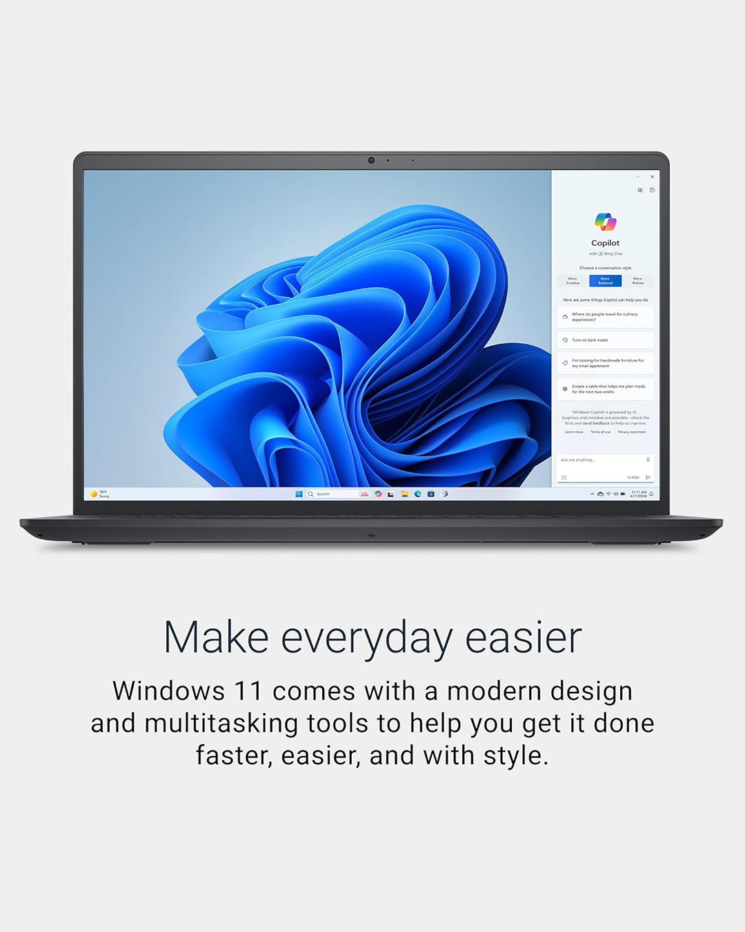 DELL 15 DC15250 Laptop | Core 3 100U | 8GB RAM | 512GB SSD | 15.6” FHD 120Hz | DOS | English Keyboard | Black - Image 6