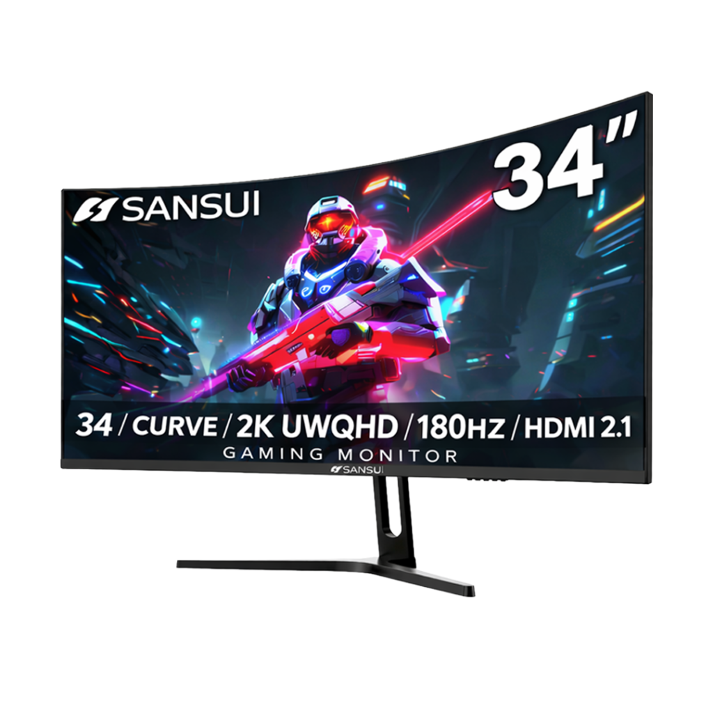 SANSUI ES-G34C5 | 34” Curved | 2K UWQHD | 180Hz | 0.5ms | HDMI 2.1 ...