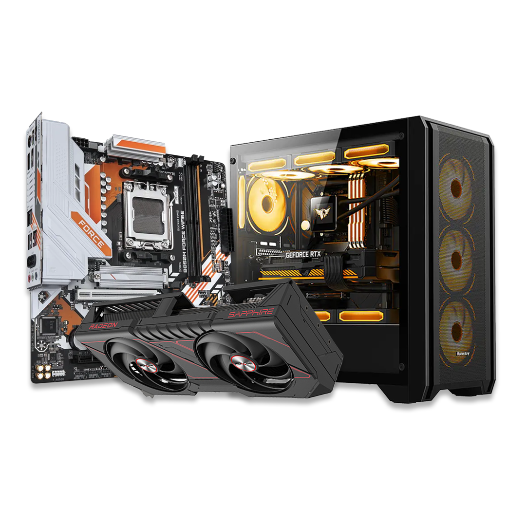 SAPPHIRE PULSE AMD Radeon RX 9070 16GB | Ryzen 5 7500F | 16GB DDR5 5600MHz | 512GB M.2 SSD | B850M WiFi 6E | 750W PSU Gaming PC