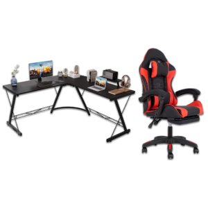 Combo Offer Gaming Setup – Red Gaming Chair + Black Desk