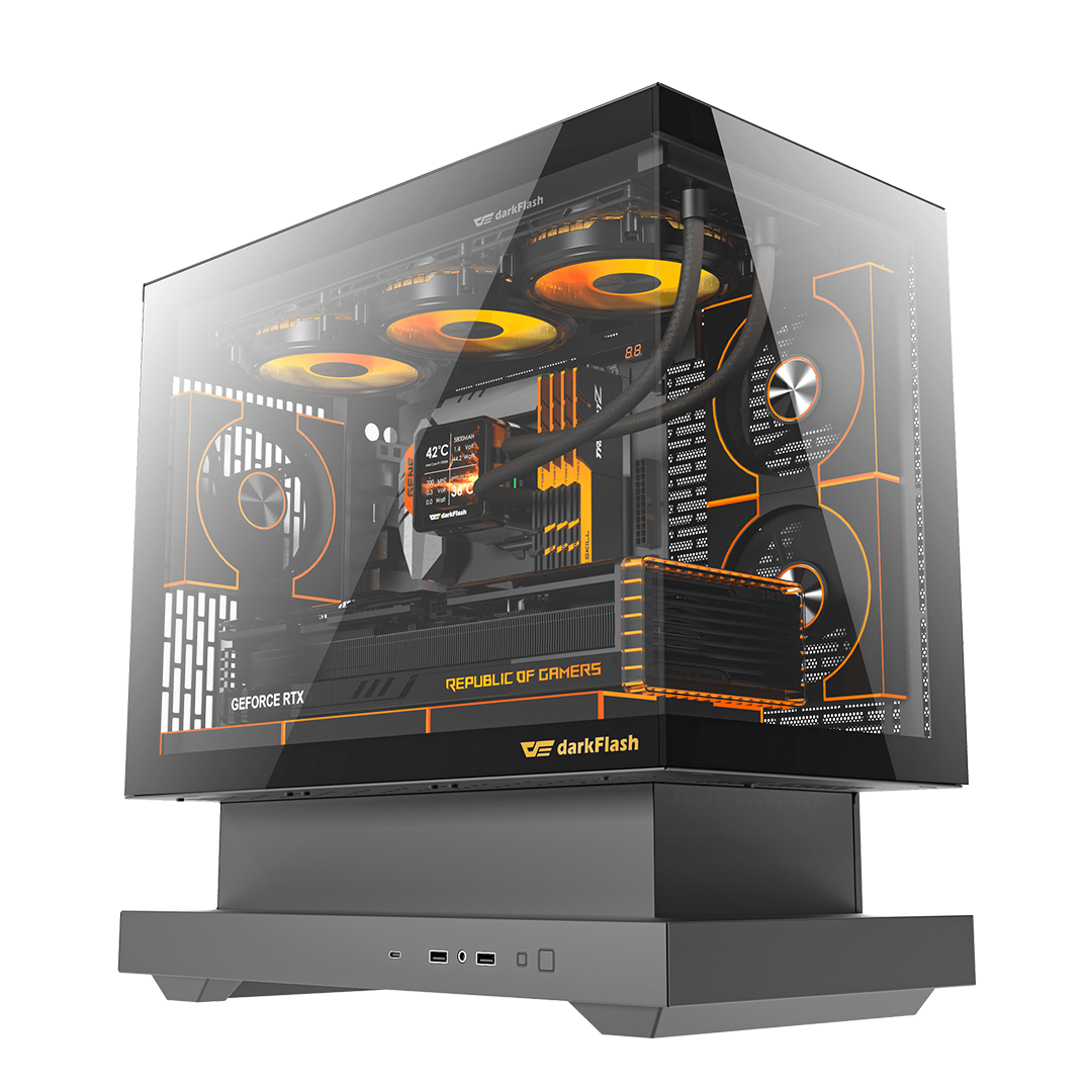 darkFlash Loatron F1 (2025) Micro-ATX Case | 6 ARGB Fans | High Airflow | Type-C | 360mm AIO Support - Image 20