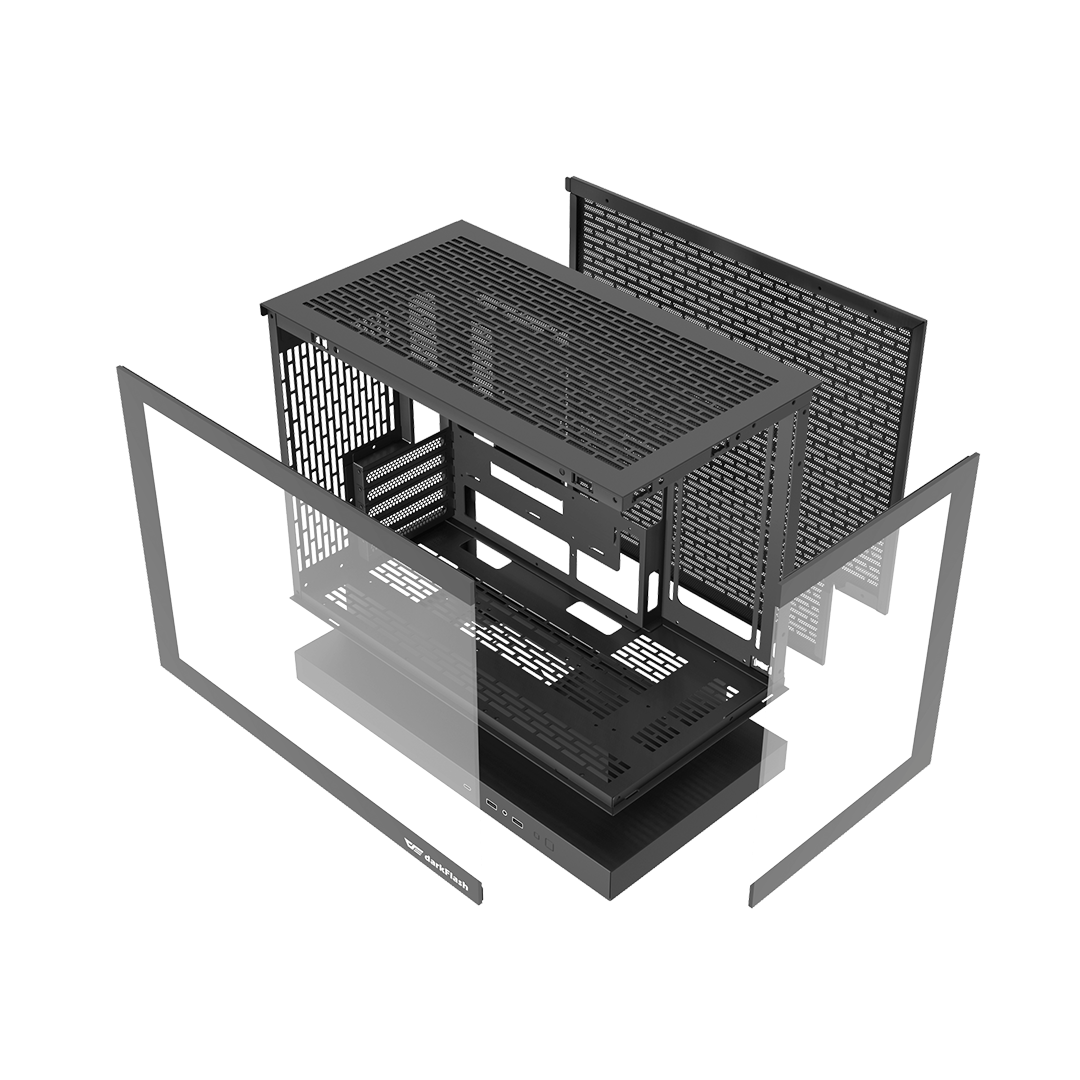 darkFlash Loatron F1 (2025) Micro-ATX Case | 6 ARGB Fans | High Airflow | Type-C | 360mm AIO Support - Image 4