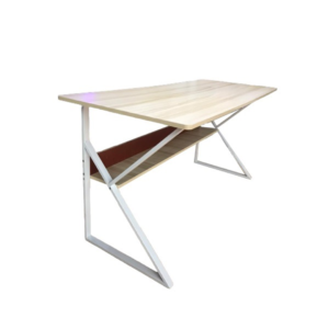Computer Office Desk 140cm | Multi-Purpose Design | Metal Frame | Storage Shelf