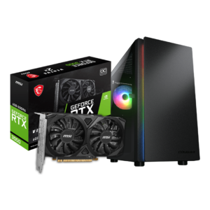 MSI RTX 3050 6GB OC | Intel Core i3-14100F | 16GB DDR4 | 128GB SSD | Cougar Purity RGB Mini