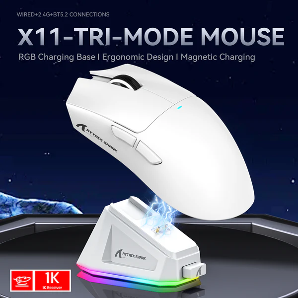 ATTACK SHARK X11 Wireless Gaming Mouse with Charging Dock â Ultra-Light RGB Gaming Mouse - Image 2
