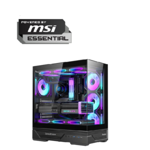 Powered by MSI ESSENTIAL-RYZEN 5 7500F,MSI PRO B650M-P DDR5,16GB RAM DD5 6000MHZ,MSI RTX 5060 Ti 8G SHADOW 2X OC PLUS,512GB SSD,750W POWER SUPPLY,HUNTKEY GX760A BLACK 4 FANS