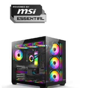 Powered by MSI ESSENTIAL-I5-13600KF CPU,240MM COOLER,512GB M.2 SSD,MSI PRO B760M-P MAIN BOARD,MSI GEFORCE RTX 5060 Ti 8G VENTUS 2X OC PLUS,16GB RAM DDR5 6000MHZ,850W GOLD PSU,HUNTKEY S980 CASE 4 FANS
