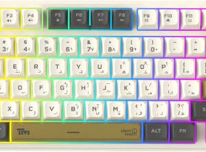 Twisted Minds TM-MK75-WPRO 75% Imperium Pro Series Wired Membrane Keyboard, 80 Keys, English/Arabic Layout, 19 Anti-Ghosting Keys, Multimedia Keys, 4000mAh Battery, White | TM-MK75-WPRO