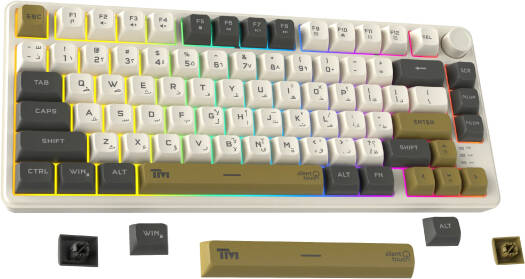 Twisted Minds TM-MK75-WPRO 75% Imperium Pro Series Wired Membrane Keyboard, 80 Keys, English/Arabic Layout, 19 Anti-Ghosting Keys, Multimedia Keys, 4000mAh Battery, White | TM-MK75-WPRO - Image 2