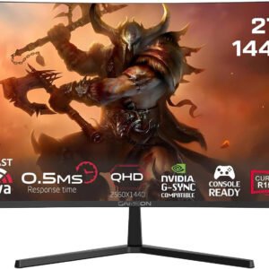 GAMEON GC27Q144VA Curved Gaming Monitor, 27" VA Display, QHD Resolution, 144Hz Refresh Rate, 0.5ms (MPRT) Response Time, FreeSync Adaptive Sync, Low Blue Light, Black | GC27Q144VA
