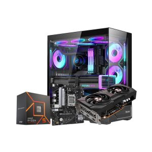 Gaming PC Ryzen 5 7500F RX 9060 XT 16GB DDR5 500GB SSD B650M