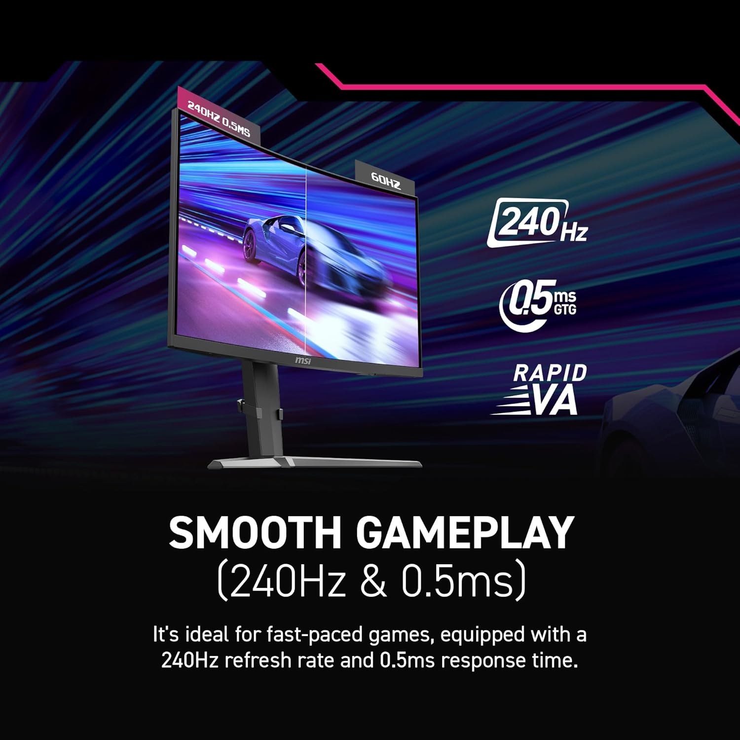 MSI MPG 275CQRXF 27-inch WQHD 240Hz Curved Gaming Monitor - Image 3