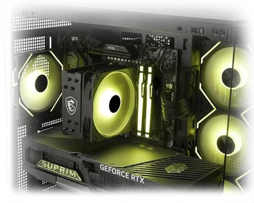 MSI MAG COREFROZR AA13 CPU Air Cooler - Direct Touch, Four 6mm Copper Heatpipes, ARGB, CycloBlade 7, Pre-applied Thermal Paste Rifle Bearing Fan - Image 10